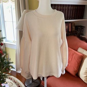 Women’s Juniors Cream Ivory Balloon Sleeve Classic Sweater Size Small